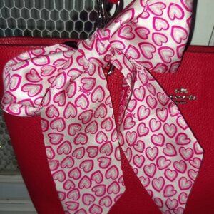 Coach Pink Heart Motif Scarf